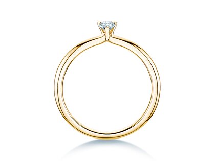 Verlobungsring Pear Clean in 9K Gelbgold mit Diamant 0,08ct G/SI