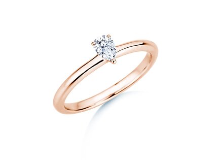 Verlobungsring Pear Clean in 14K Roségold mit Diamant 0,25ct G/SI