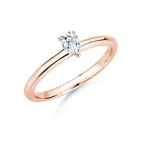Verlobungsring Pear Clean in 14K Roségold mit Diamant 0,25ct G/SI