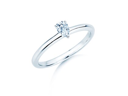 Verlobungsring Pear Clean in 9K Weißgold mit Diamant 0,08ct G/SI
