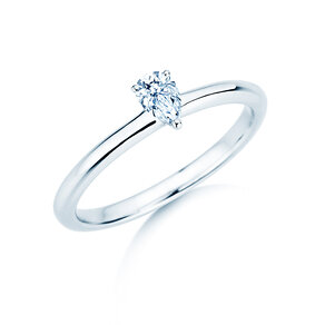 Verlobungsring Pear Clean in 9K Weißgold mit Diamant 0,08ct G/SI