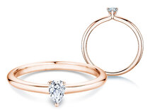 Verlobungsring Pear Clean in 14K Roségold mit Diamant 0,25ct G/SI
