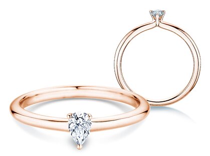 Verlobungsring Pear Clean in 14K Roségold mit Diamant 0,25ct G/SI