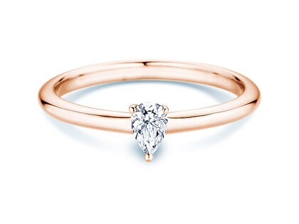 Verlobungsring Pear Clean in 14K Roségold mit Diamant 0,25ct G/SI