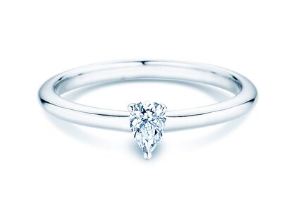 Verlobungsring Pear Clean in 9K Weißgold mit Diamant 0,08ct G/SI