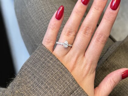 Verlobungsring Pear Pavé in 14K Gelbgold mit Diamanten 0,81ct G/SI