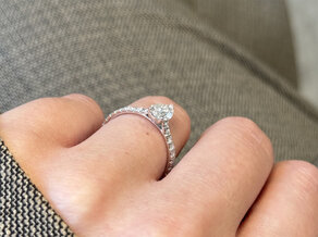 Verlobungsring Pear Pavé in 14K Gelbgold mit Diamanten 0,81ct G/SI