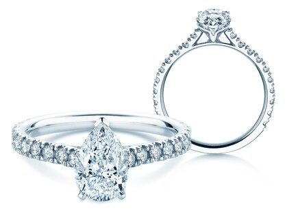 Verlobungsring Pear Pavé