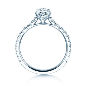 Verlobungsring Pear Pavé in 14K Weißgold mit Diamanten 0,81ct G/SI