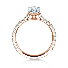 Verlobungsring Pear Pavé in 9K Roségold mit Labordiamanten 0,81ct E/VS