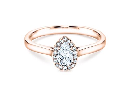 Verlobungsring Pear Shape in 14K Roségold mit Diamanten 0,50ct G/SI