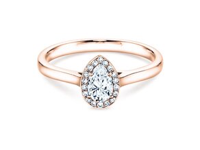 Verlobungsring Pear Shape in 14K Roségold mit Diamanten 0,50ct G/SI