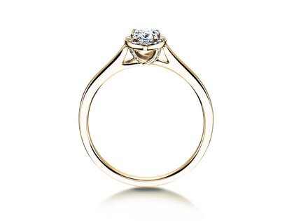 Verlobungsring Pear Shape in 9K Gelbgold mit Labordiamanten 0,40ct E/VS