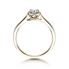 Verlobungsring Pear Shape in 9K Gelbgold mit Labordiamanten 0,40ct E/VS