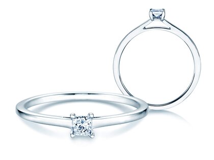 Verlobungsring Princess in Silber 925/- mit Diamant 0,15ct G/SI