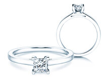 Verlobungsring Princess in 18K Weißgold mit Diamant 0,50ct G/SI