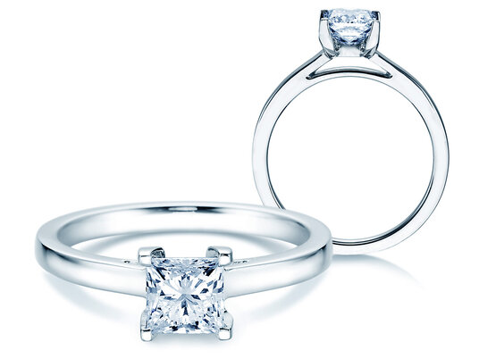 Verlobungsring Princess in 14K Weißgold mit Diamant 1,50ct G/SI