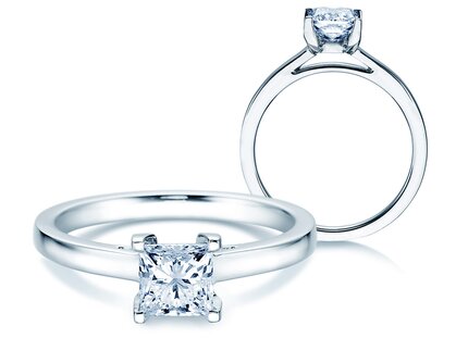 Verlobungsring Princess in 14K Weißgold mit Diamant 1,00ct G/SI