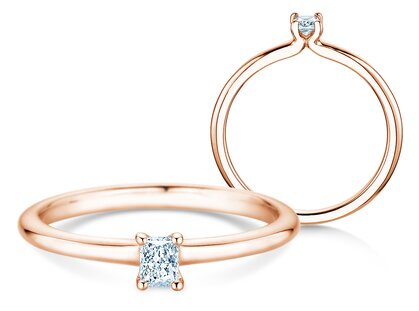 Verlobungsring Radiant Clean in 14K Roségold mit Diamant 0,08ct G/SI