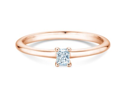 Verlobungsring Radiant Clean in 9K Roségold mit Diamant 0,08ct G/SI