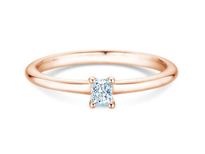 Verlobungsring Radiant Clean in 9K Roségold mit Diamant 0,08ct G/SI