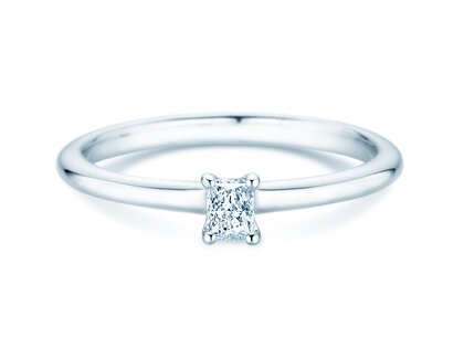 Verlobungsring Radiant Clean in 14K Weißgold mit Diamant 0,08ct G/SI