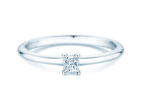 Verlobungsring Radiant Clean in 14K Weißgold mit Diamant 0,08ct G/SI