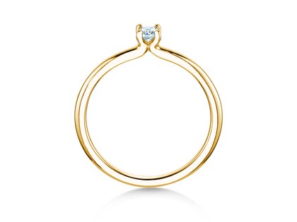 Verlobungsring Radiant Clean in 9K Gelbgold mit Diamant 0,08ct G/SI