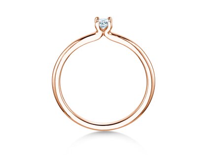 Verlobungsring Radiant Clean in 9K Roségold mit Diamant 0,08ct G/SI