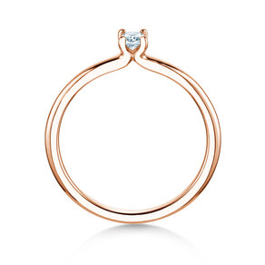 Verlobungsring Radiant Clean in 9K Roségold mit Diamant 0,08ct G/SI