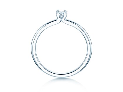 Verlobungsring Radiant Clean in 14K Weißgold mit Diamant 0,08ct G/SI