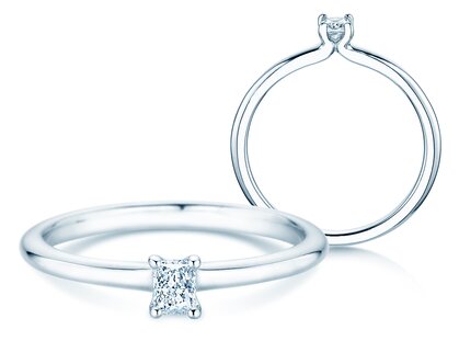 Verlobungsring Radiant Clean in 9K Weißgold mit Diamant 0,08ct G/SI