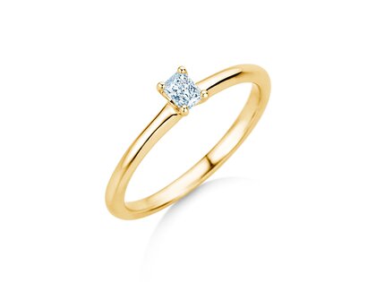 Verlobungsring Radiant Clean in 9K Gelbgold mit Diamant 0,08ct G/SI