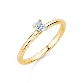 Verlobungsring Radiant Clean in 9K Gelbgold mit Diamant 0,08ct G/SI
