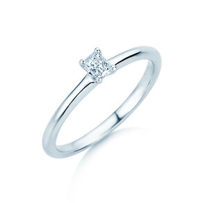 Verlobungsring Radiant Clean in 14K Weißgold mit Diamant 0,08ct G/SI