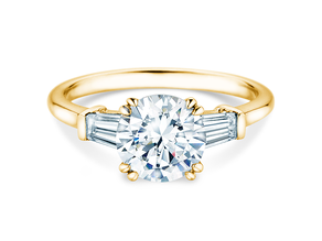 Verlobungsring Brilliant Tapered Baguette  in 9K Gelbgold mit Labordiamanten 0,41ct E/VS