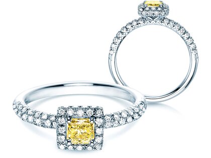 Verlobungsring Sophie in 18K Weißgold mit Diamanten 1,02ct