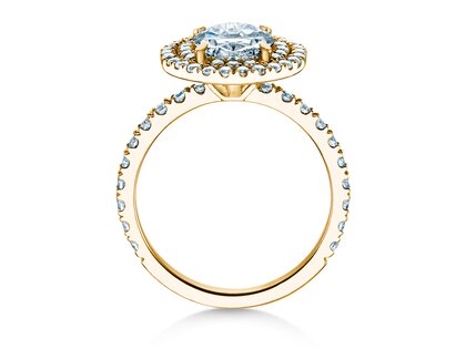 Verlobungsring The Orbit in 9K Gelbgold mit Labordiamanten 0,94ct E/VS