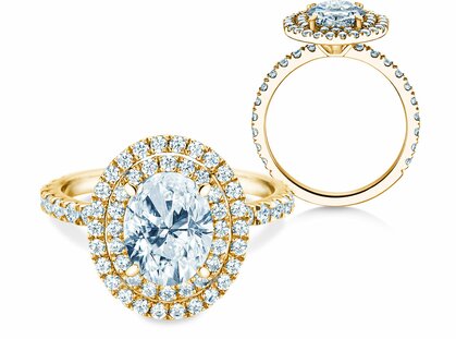 Verlobungsring The Orbit in 14K Gelbgold mit Diamanten 0,94ct G/SI