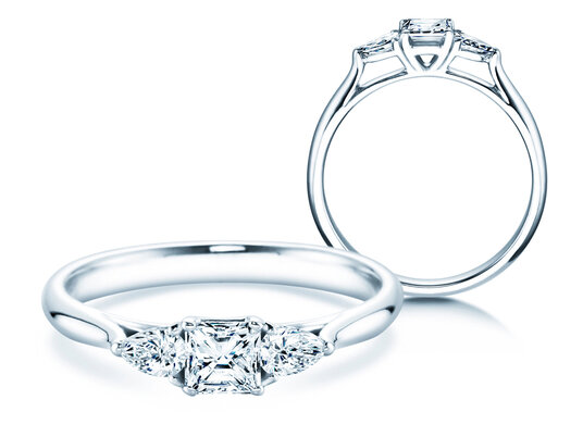 Verlobungsring Vivid Asscher in 14K Weißgold mit Diamanten 0,53ct G/SI