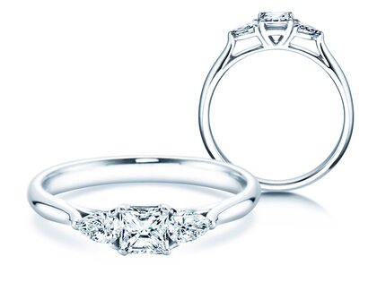 Verlobungsring Vivid Asscher in 14K Weißgold mit Diamanten 0,53ct G/SI
