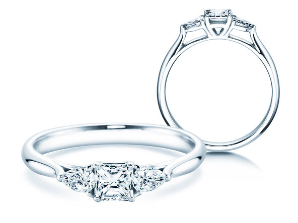 Verlobungsring Vivid Asscher in 14K Weißgold mit Diamanten 0,53ct G/SI