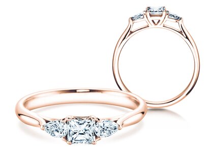 Verlobungsring Vivid Asscher in 14K Roségold mit Diamanten 0,53ct G/SI