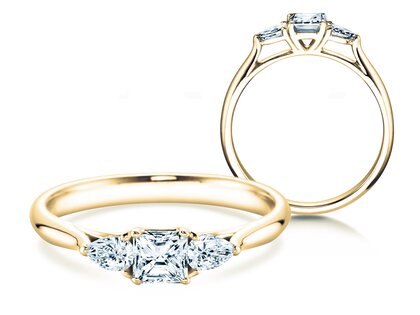 Verlobungsring Vivid Asscher in 14K Gelbgold mit Diamanten 0,53ct G/SI