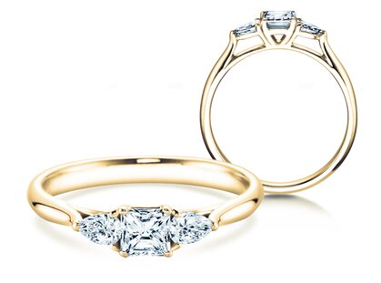 Verlobungsring Vivid Asscher in 14K Gelbgold mit Diamanten 0,53ct G/SI