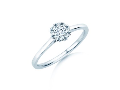 Verlobungsring Bloom in 14K Weißgold mit Diamanten 0,22ct G/SI