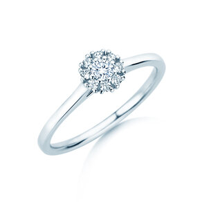 Verlobungsring Bloom in 14K Weißgold mit Diamanten 0,22ct G/SI