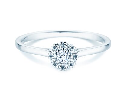 Verlobungsring Bloom in 14K Weißgold mit Diamanten 0,22ct G/SI