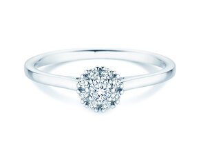 Verlobungsring Bloom in 14K Weißgold mit Diamanten 0,22ct G/SI