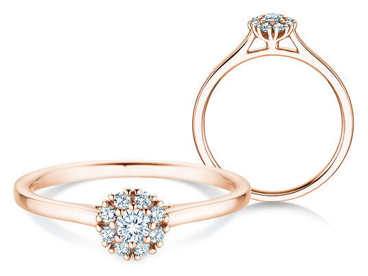 Verlobungsring Bloom in 9K Weißgold mit Diamanten 0,22ct G/SI